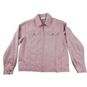 Alfred Dunner Womens Jacket Pink Dressy Zippered Size 8P JH1571